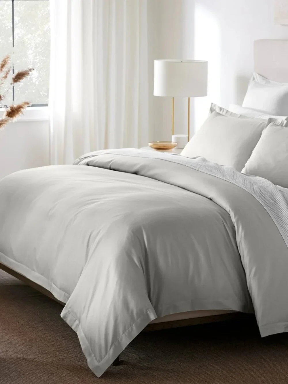 Boll & Branch Full/Queen MIST Signature Hemmed Duvet Cover Set